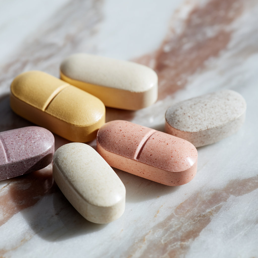 natural supplement capsules on clean surface